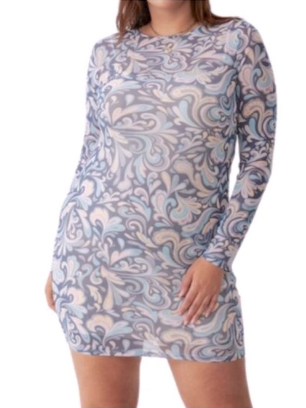 Cotton On-Woman’s Jodie Paisley Print Mesh Sheath Dress. Size XXL Junior